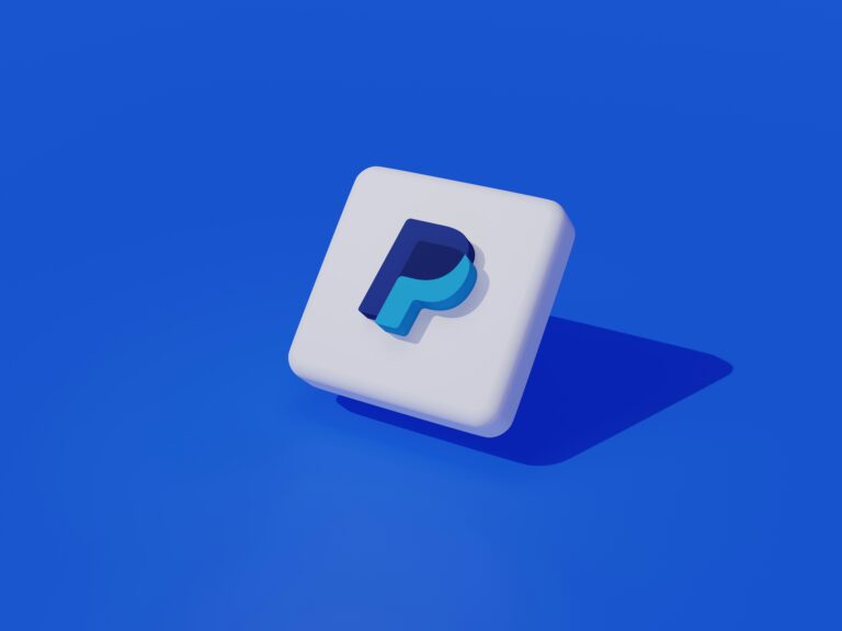 Ikona 3D aplikacji finansowej na niebieskim tle