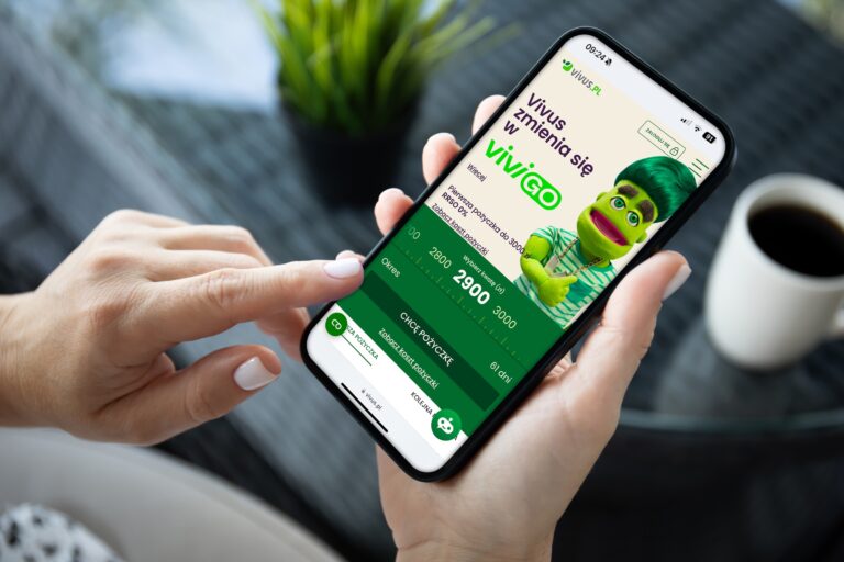 Aplikacja mobilna Vivus, oferta pożyczkowa na ekranie.