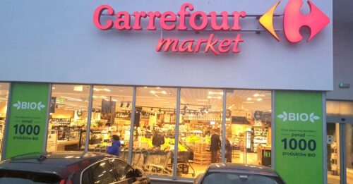 Wejście do supermarketu Carrefour Market
