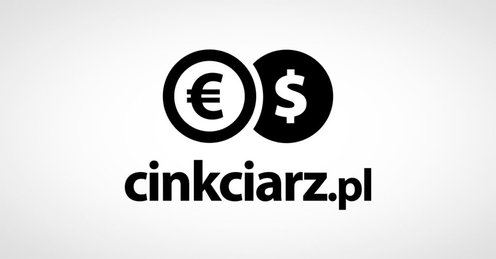 Logo cinkciarz.pl z symbolami walut
